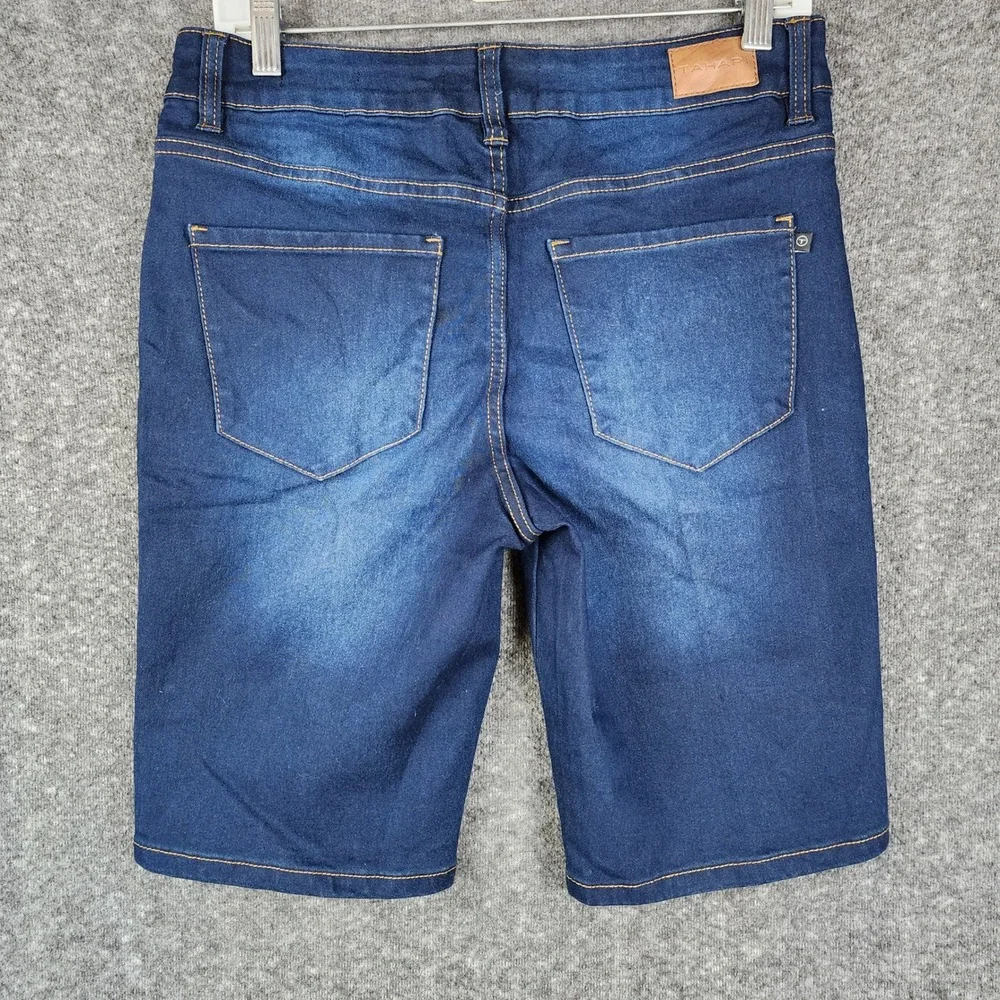 Tahari Erin Bermuda Shorts Womens 8 Blue Dark Wash Denim Fit Solution Stretch
